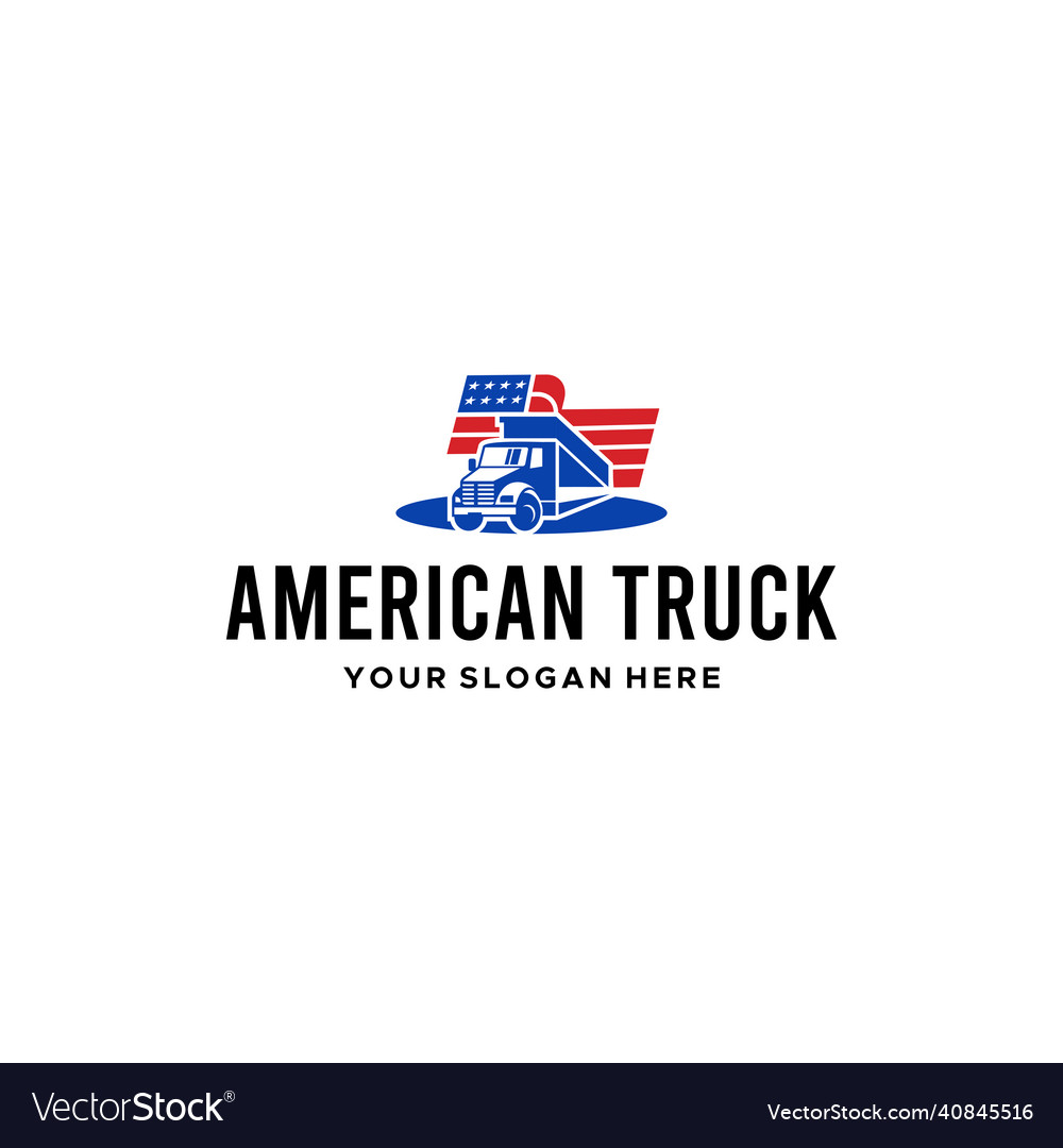 Modern colorful american truck car logo design vector image Modern colorful american truck car logo design