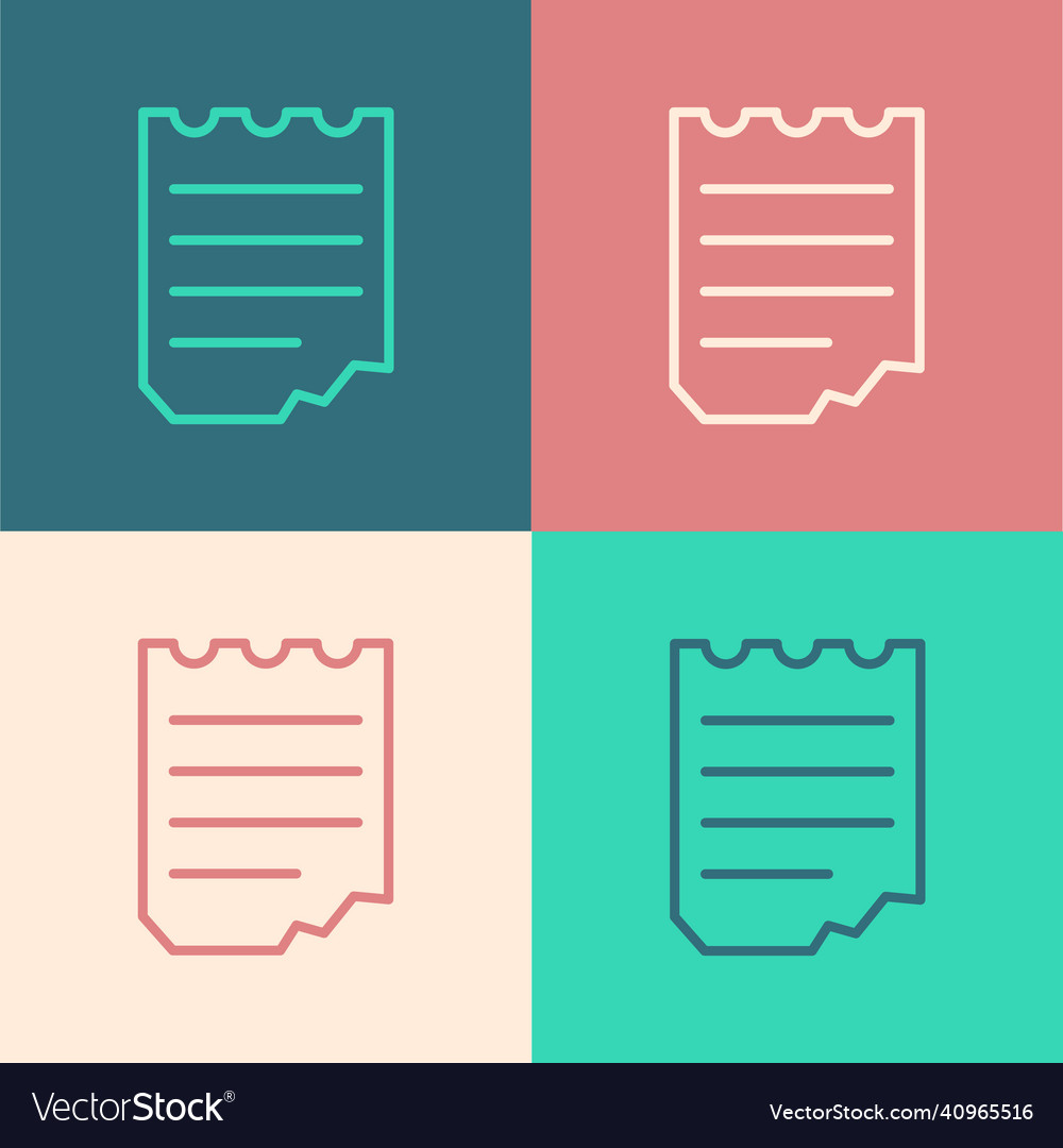 Pop art line notebook icon isolated on color vector image Pop art line notebook icon isolated on color