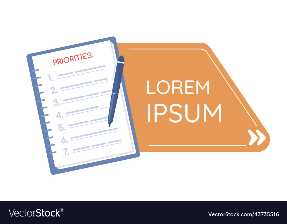 Priorities choosing quote textbox with flat object vector image Priorities choosing quote textbox with flat object