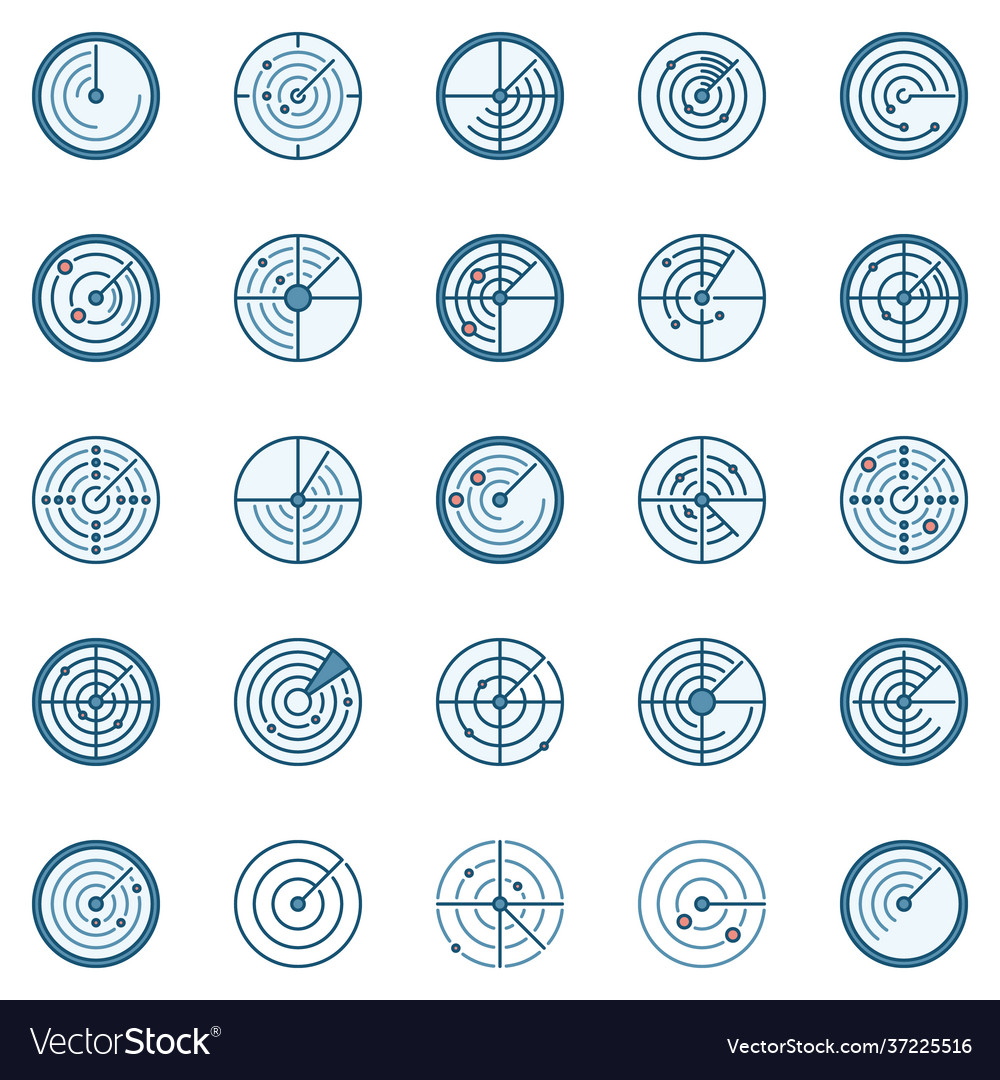 Radar Icon Set - Sonar & Detection