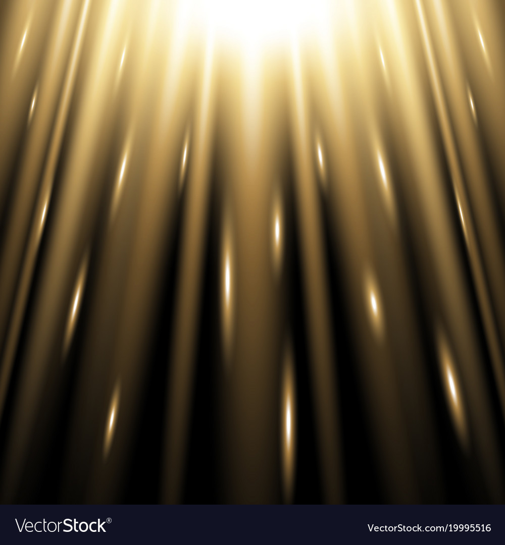 Rays of light from above golden color Royalty Free Vector