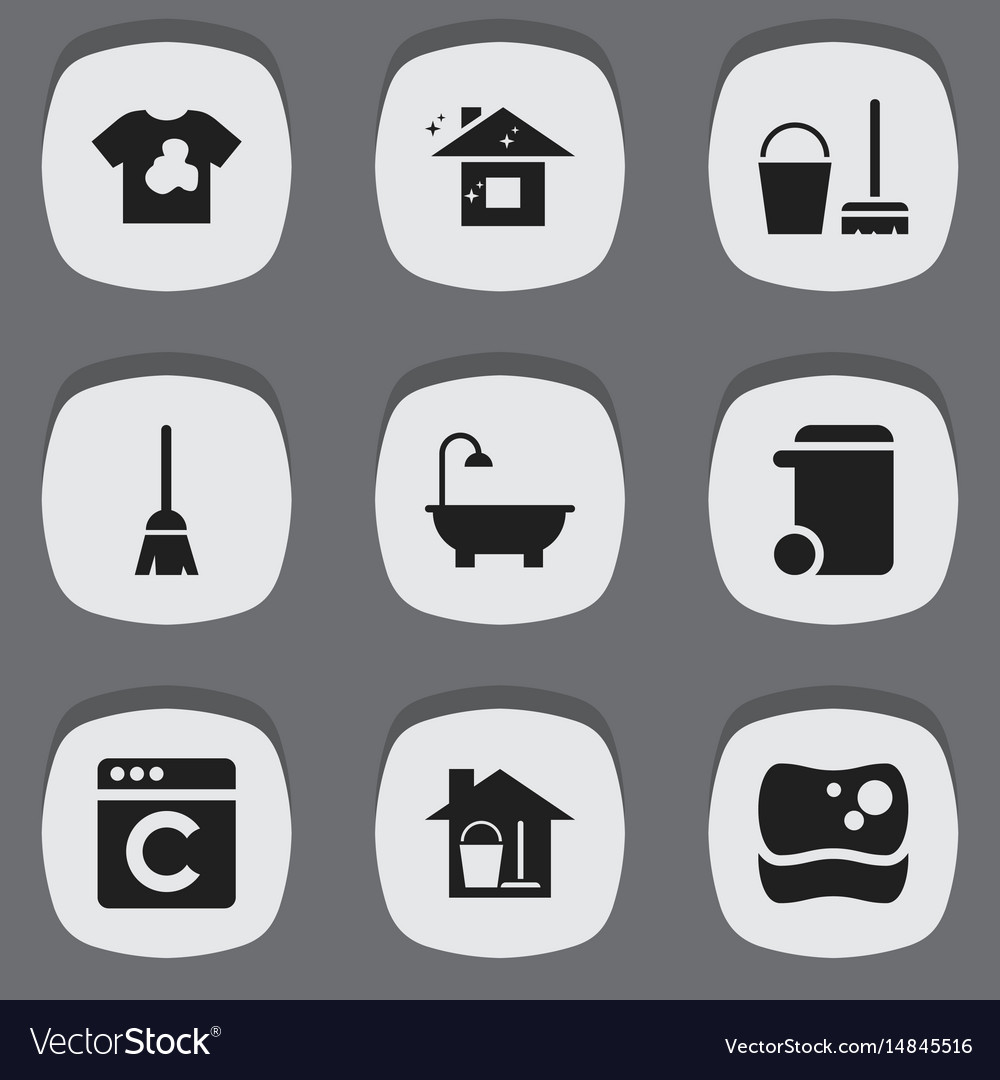 Set of 9 editable cleanup icons includes symbols