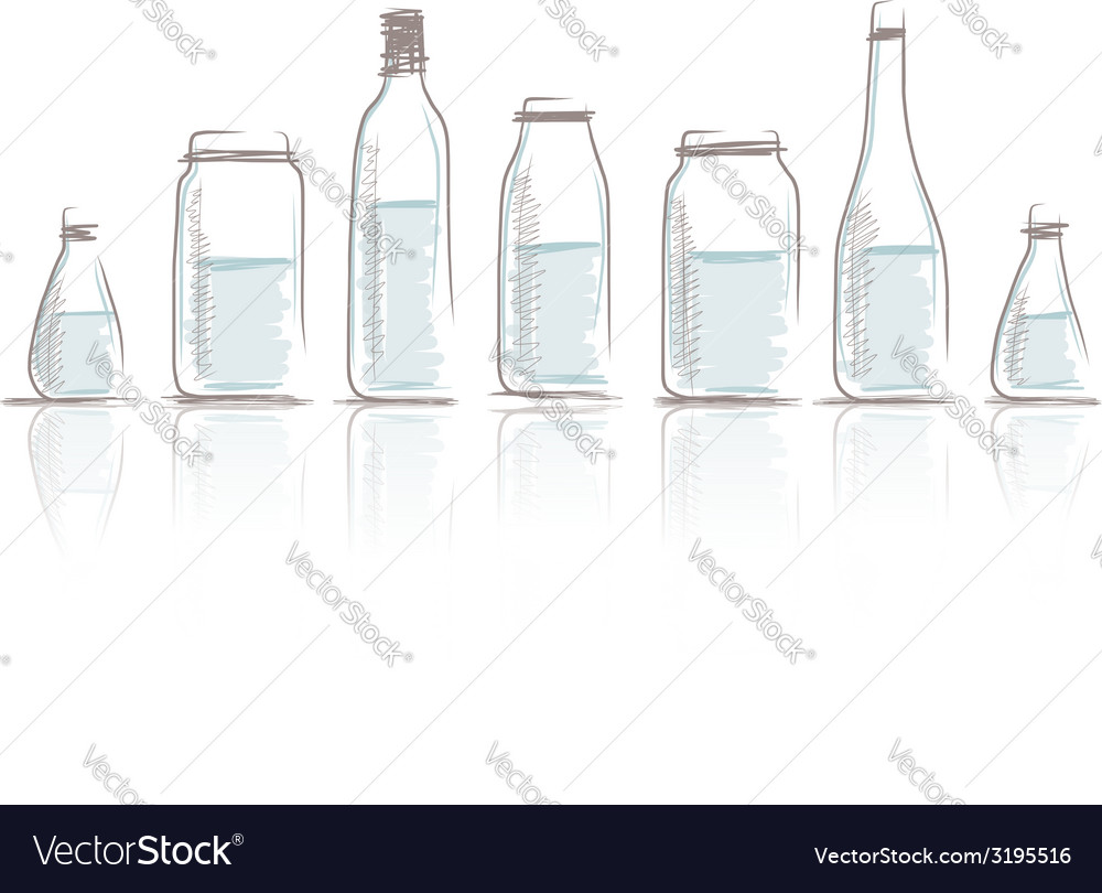 Set of bottles sketch for your design