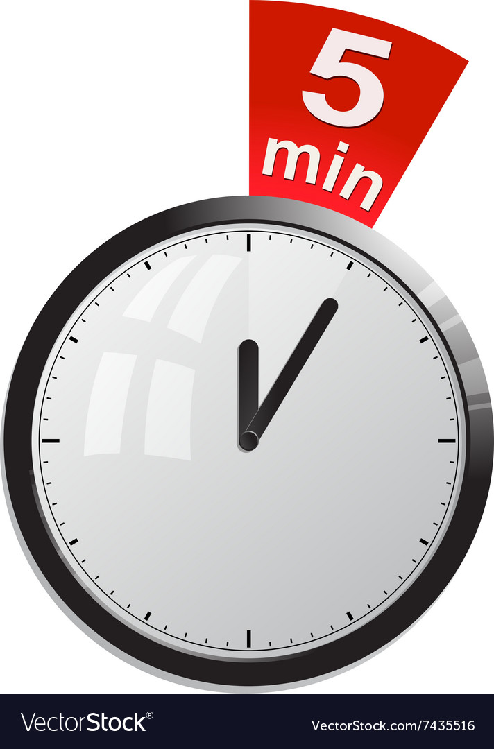 Timer 5  minutes  Royalty Free Vector Image VectorStock