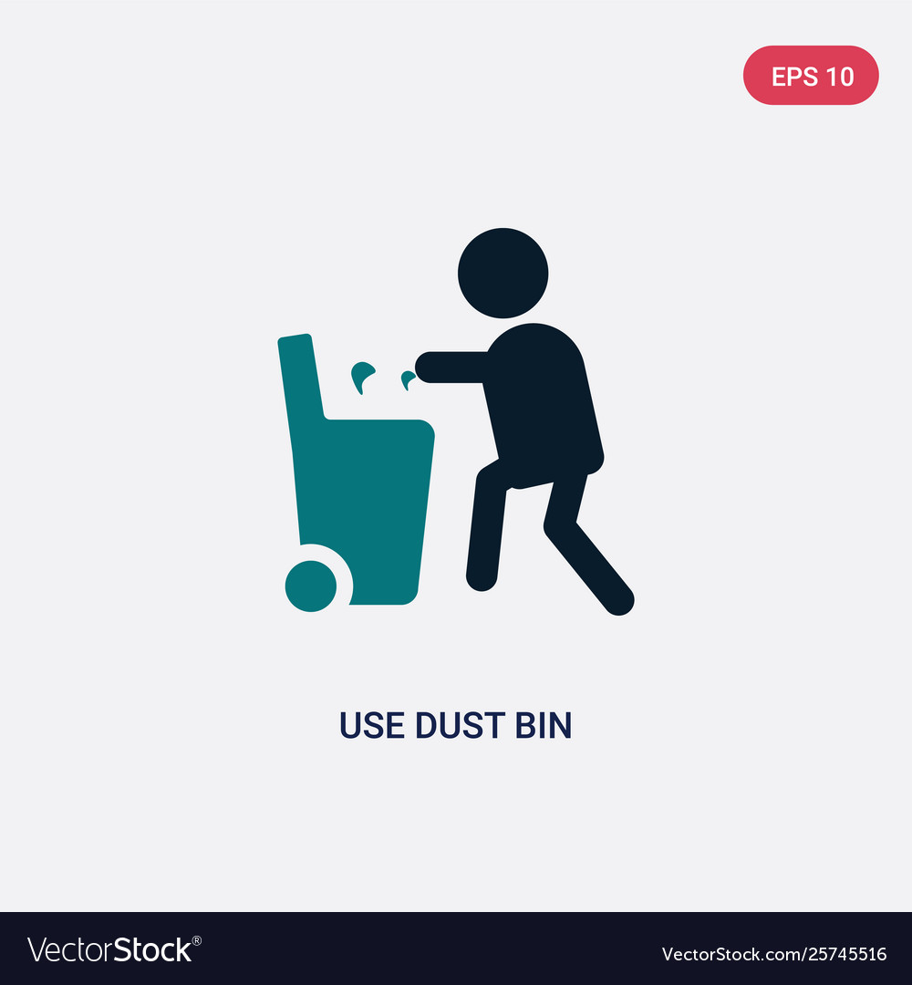Two color use dust bin icon from maps and flags vector image Two color use dust bin icon from maps and flags