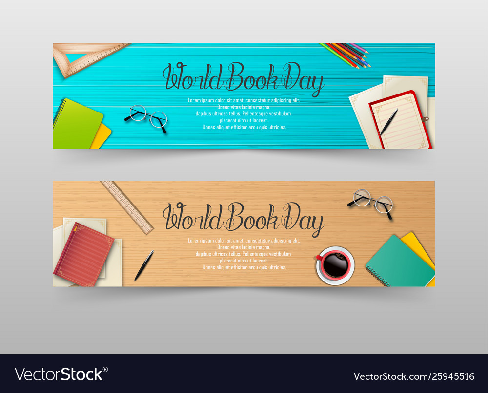 World Book Day Banners Template Royalty Free Vector Image