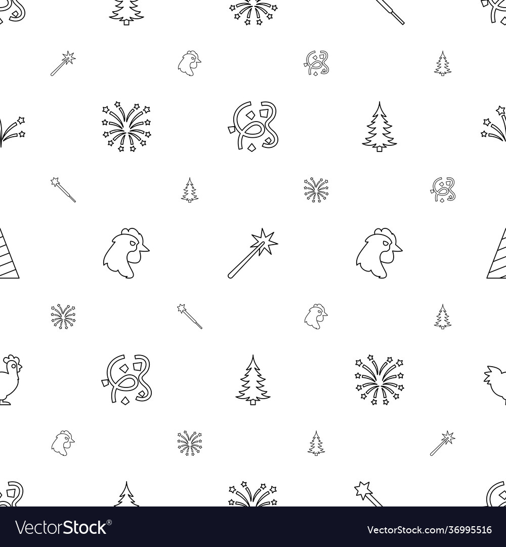 Year icons pattern seamless white background