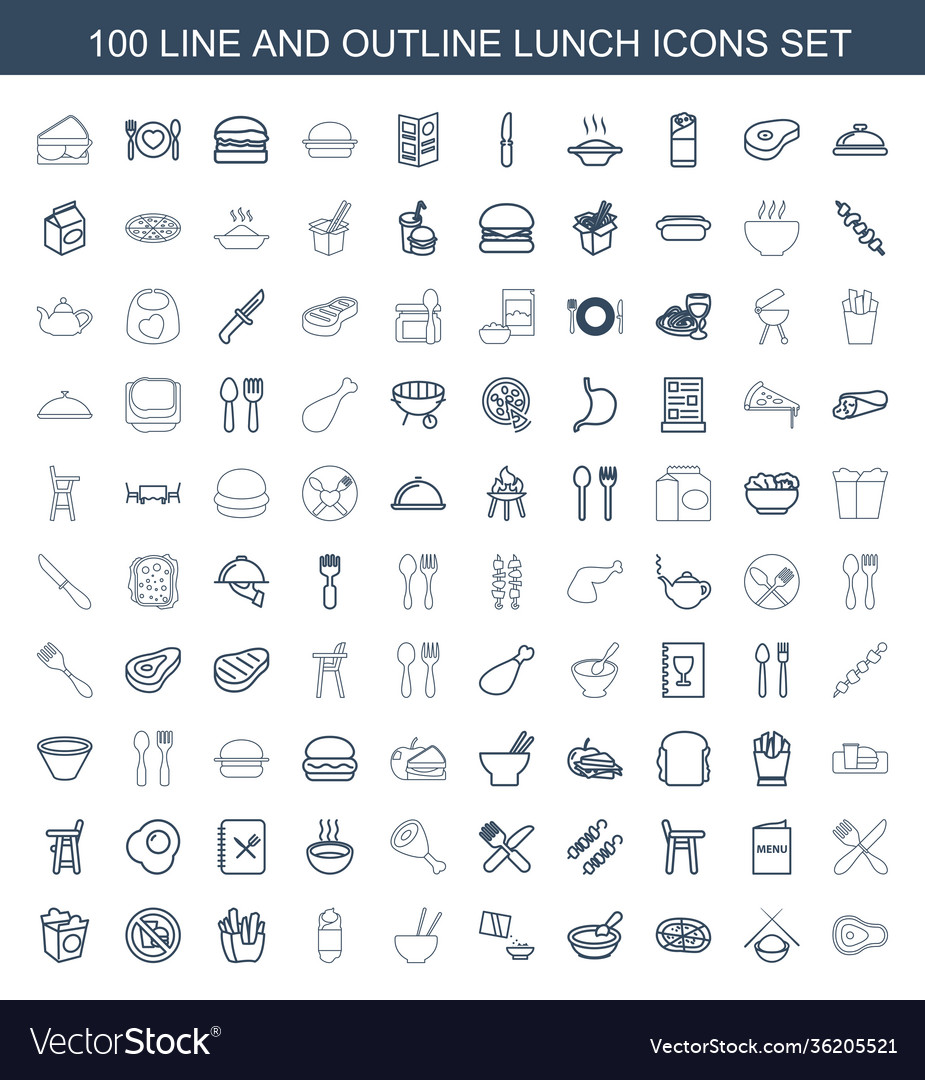 100 lunch icons