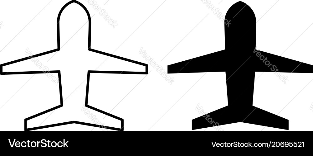 Airplane icon set Royalty Free Vector Image - VectorStock