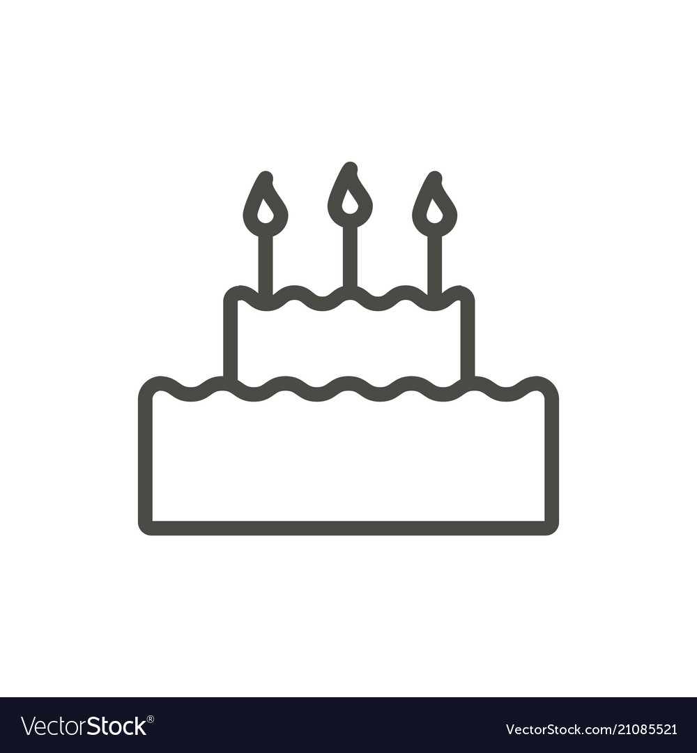 Download Cake icon line birthday cake symbol Royalty Free Vector