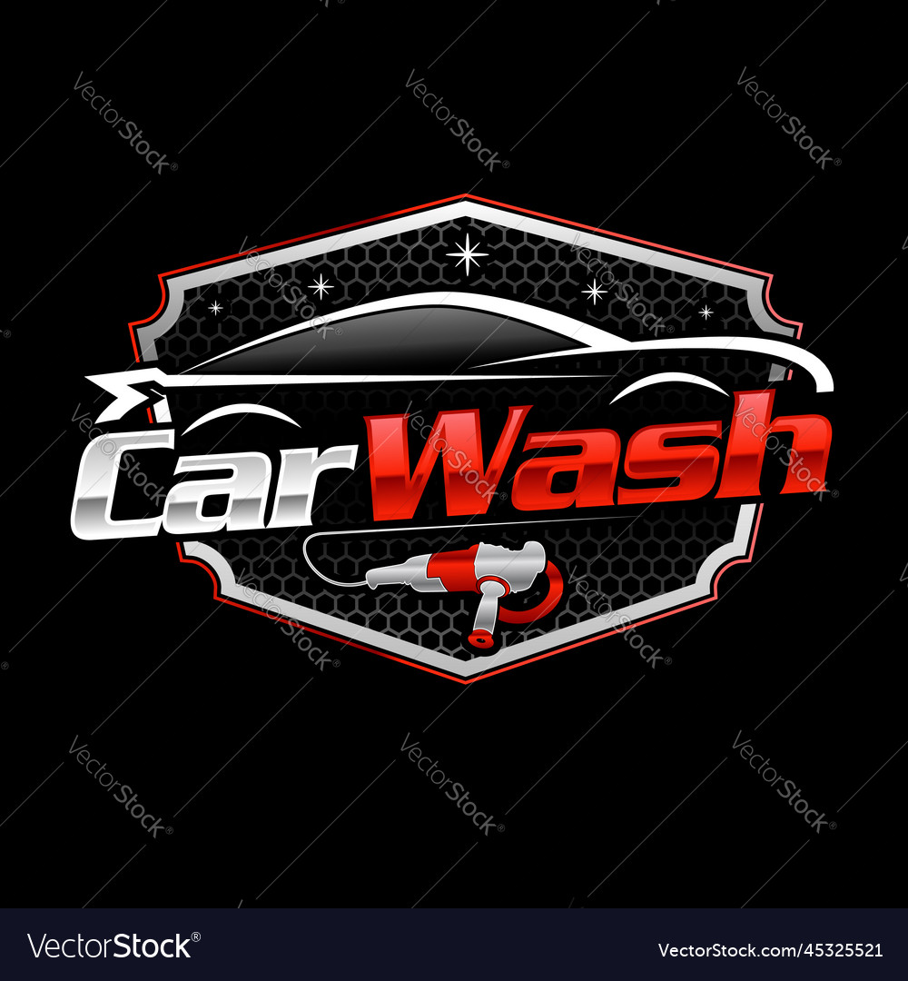 Car wash logo with buffer template Royalty Free Vector Image