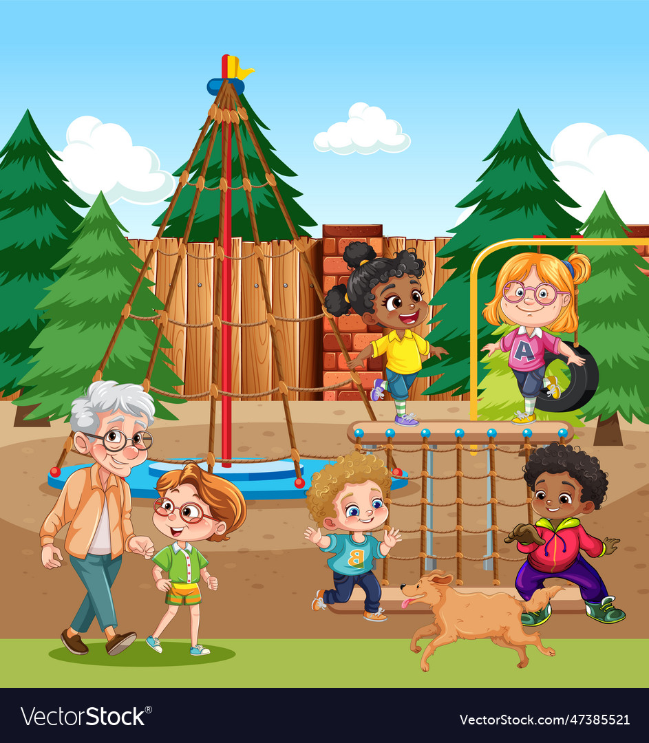 Children with different race playing Royalty Free Vector