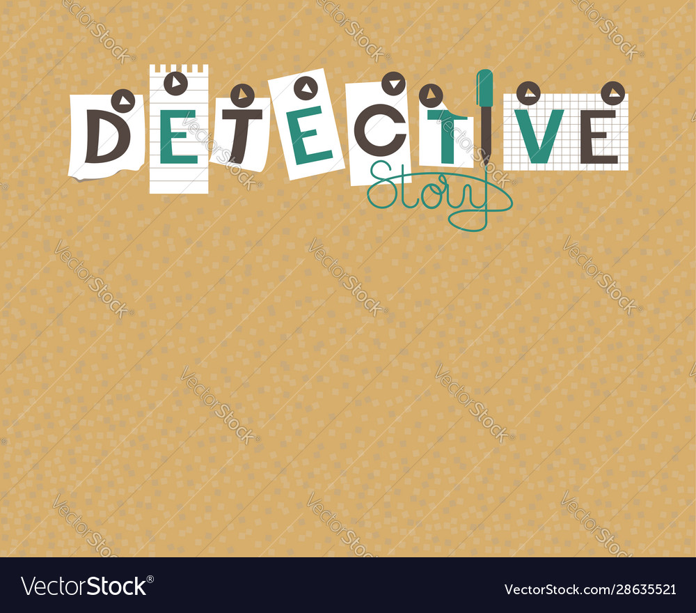 Cork board detective stories Royalty Free Vector Image