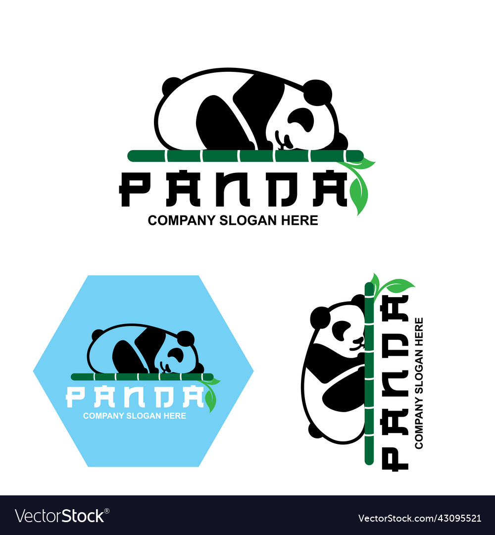 Süße Panda Logo Design Tier Hintergrund