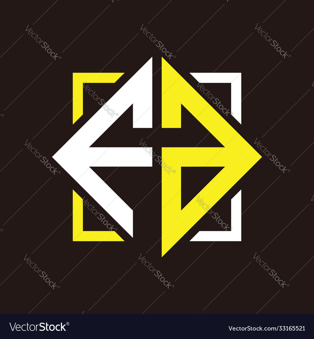 F a initials quadrangle monogram with square