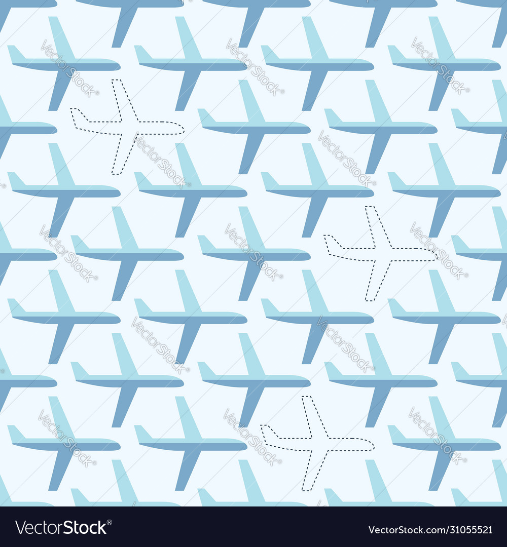 Flat styled seamless pattern with missing planes vector image Flat styled seamless pattern with missing planes