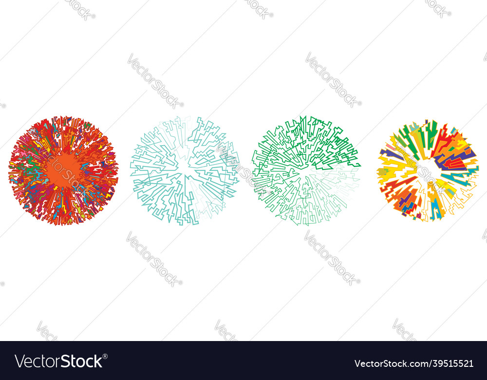 Geometric random circular element abstract vector image Geometric random circular element abstract