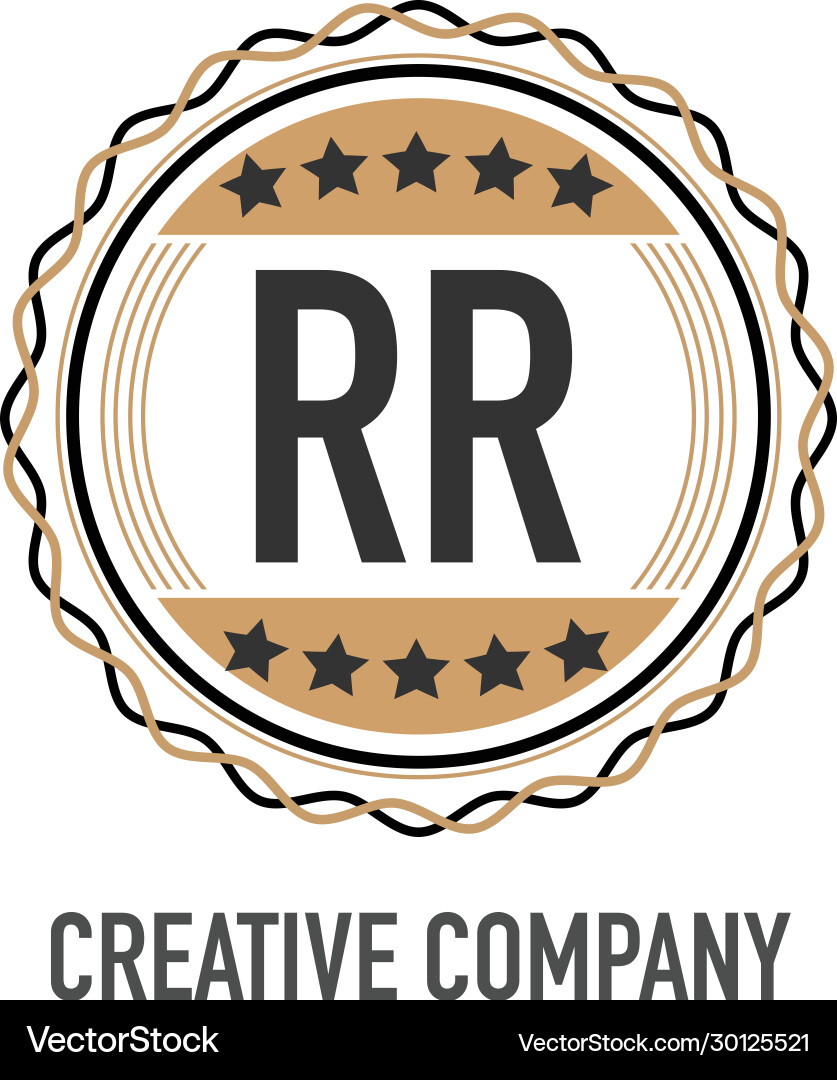 Initial letter rr elegance logo design template Vector Image