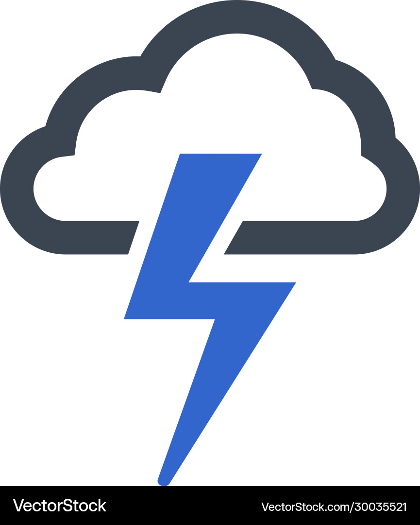 Lightning storm icon Royalty Free Vector Image