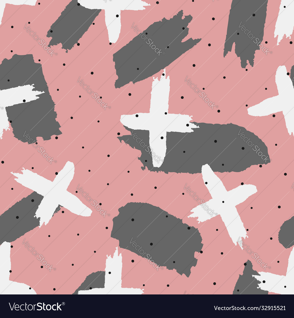 Modern seamless pattern with brush strokes