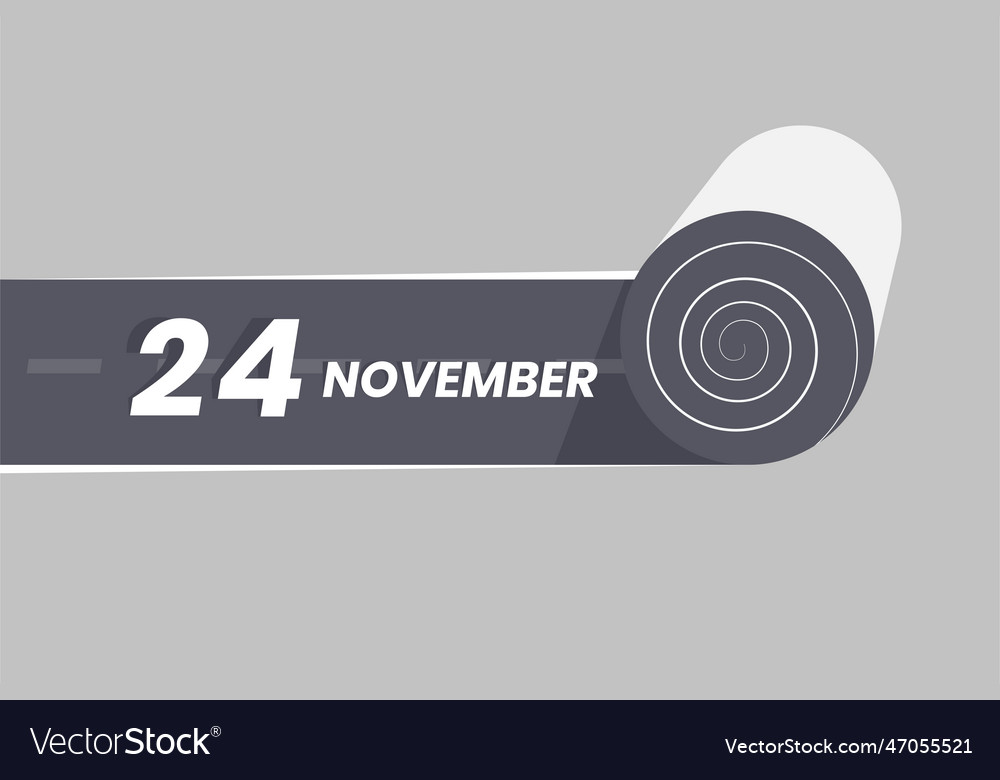 November 24 calendar icon rolling inside the road