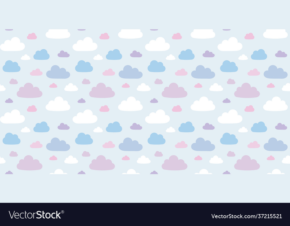Pastel clouds seamless repeat pattern background vector image Pastel clouds seamless repeat pattern background