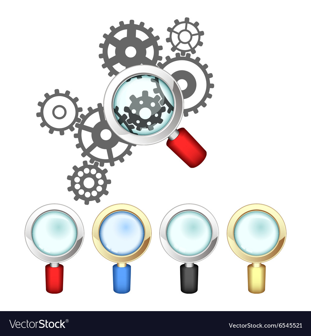 Set aus Lupen und Mechanismus