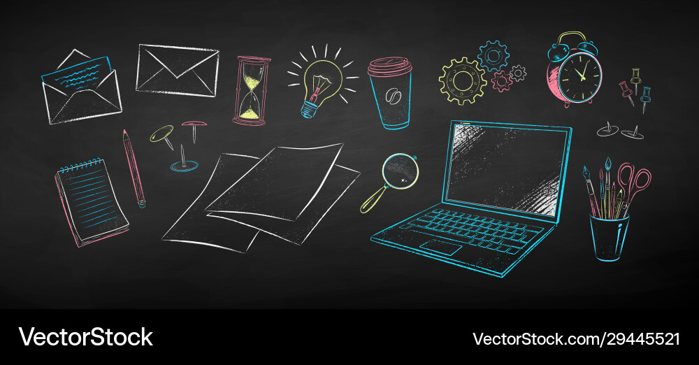 Set office supplies Royalty Free Vector Image - VectorStock