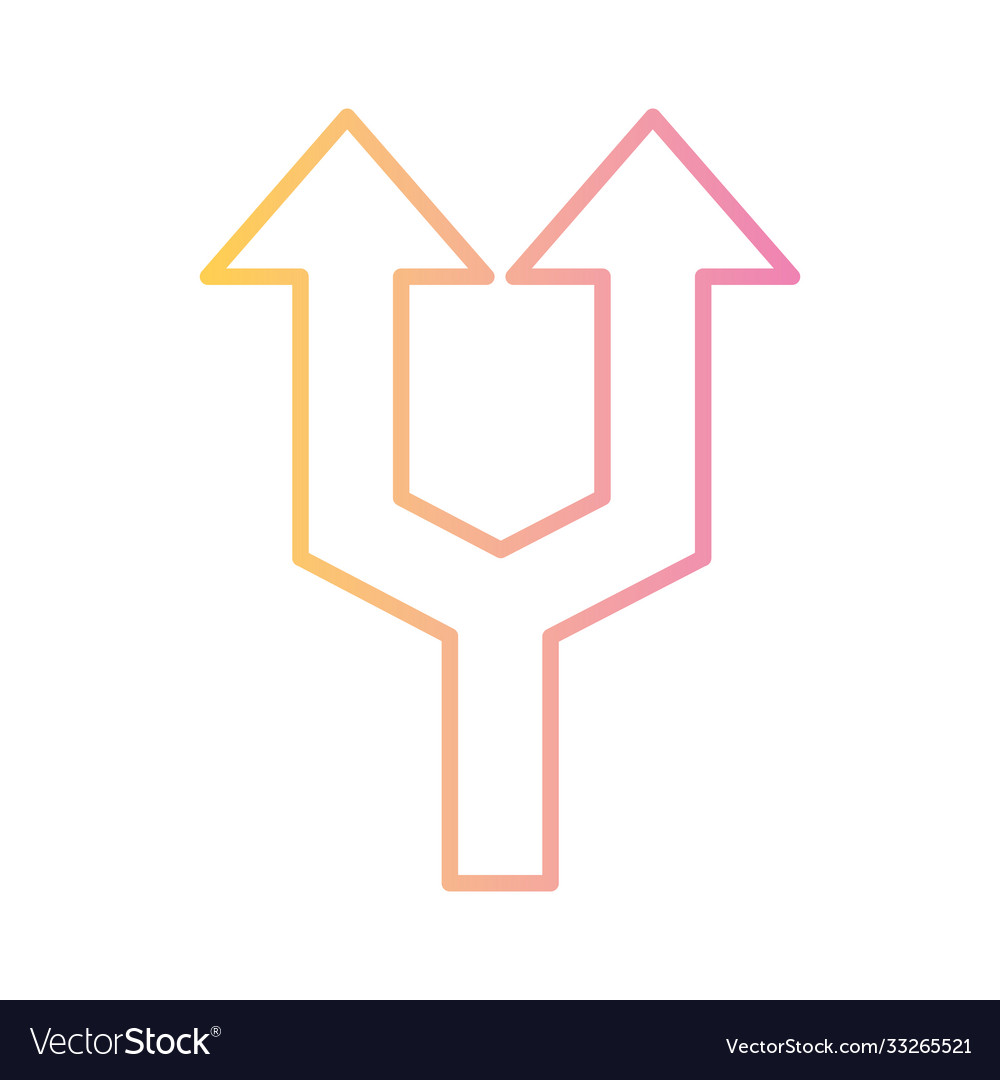 Two ways arrow gradient style icon design