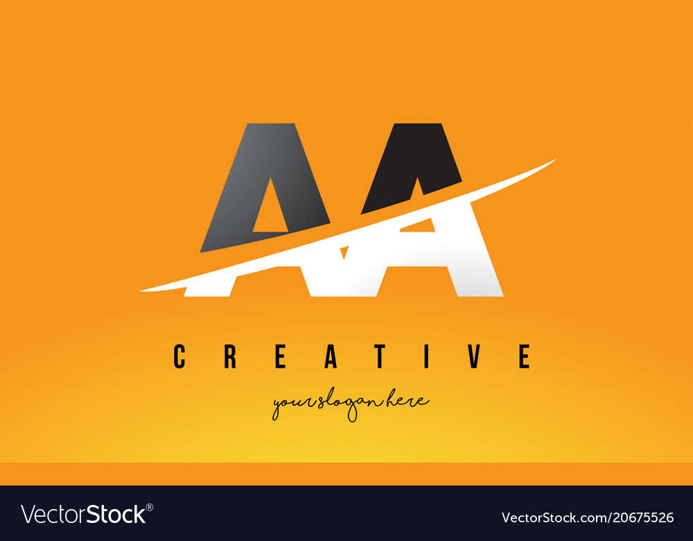 Download Aa a letter modern logo design with yellow Vector Image