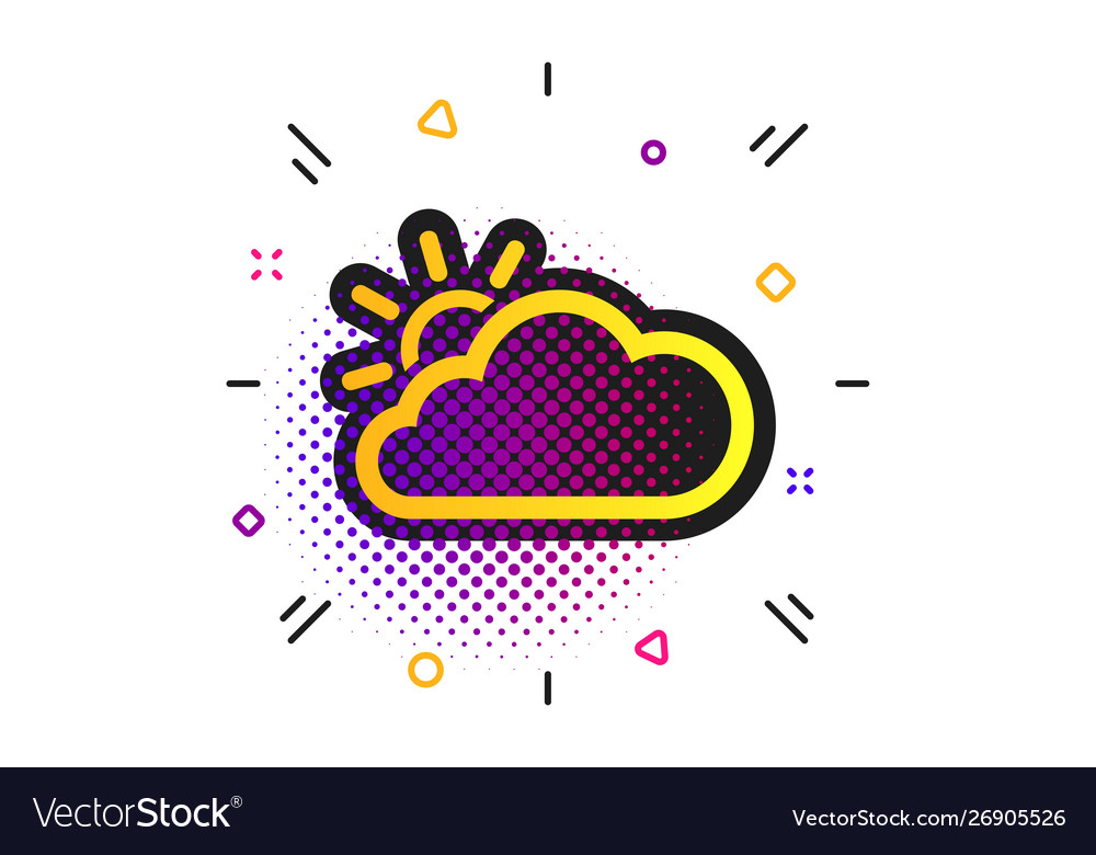 Wolken- und Sonnenzeichen Symbol Wettersymbol