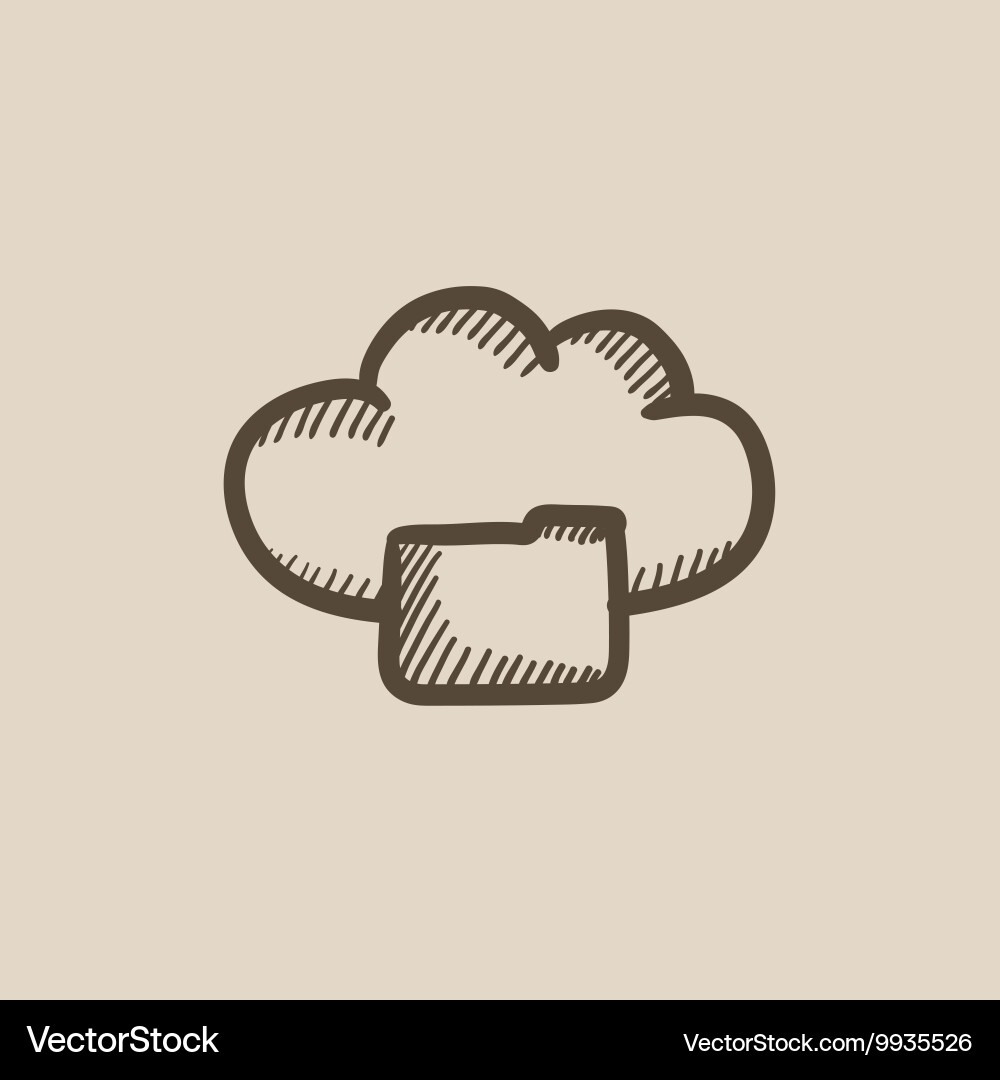 Cloud computing sketch icon Royalty Free Vector Image