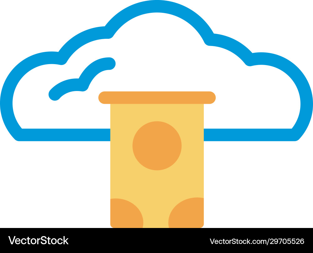 Cloud computing with hard disk lineal color style Vector Image