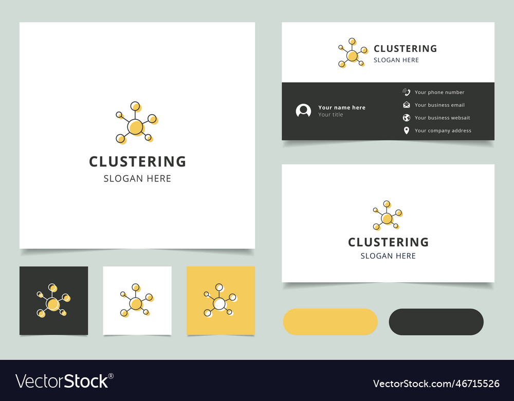 Clustering logo design with editable slogan vector image Clustering logo design with editable slogan