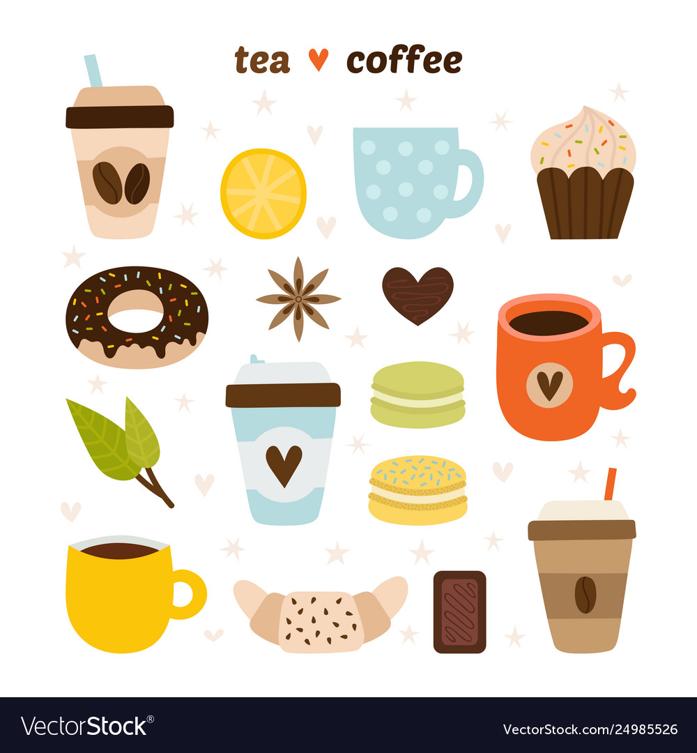 Coffee and tea collection coffee-shop icons