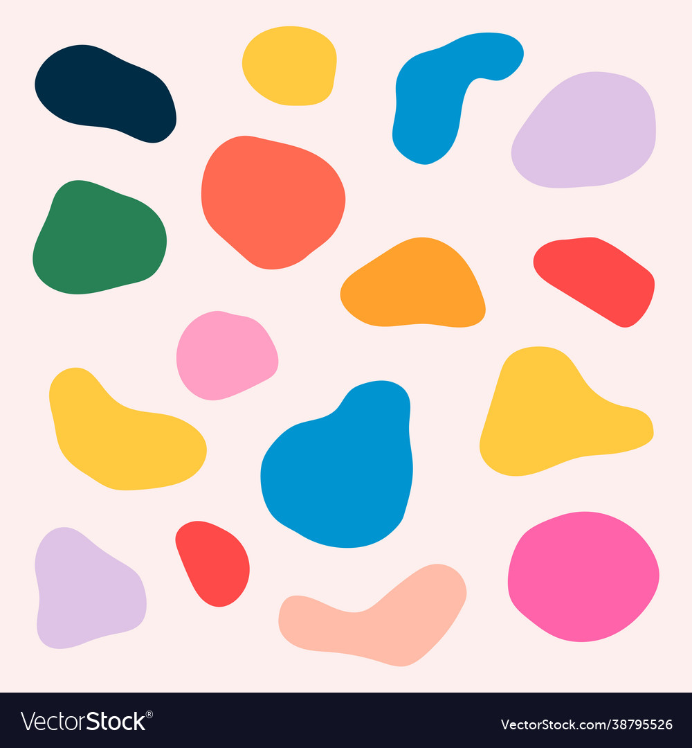 Colorful abstract shapes sticker set Royalty Free Vector