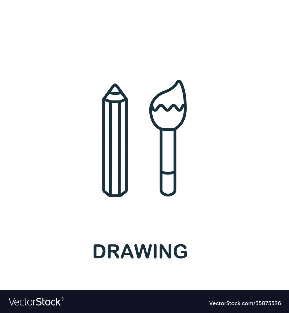 Drawing icon from hobbies collection simple line