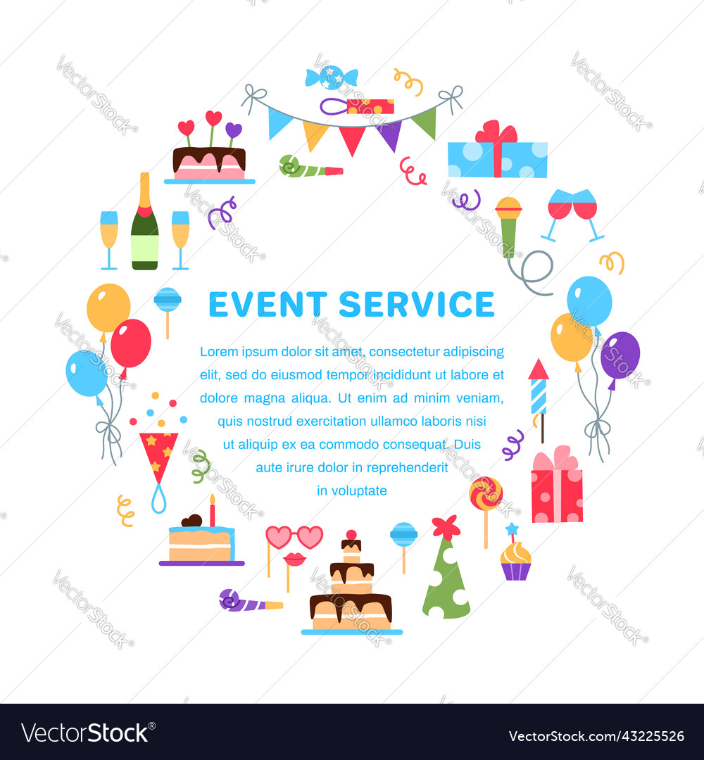 Event service circle frame with space for text vector image Event service circle frame with space for text