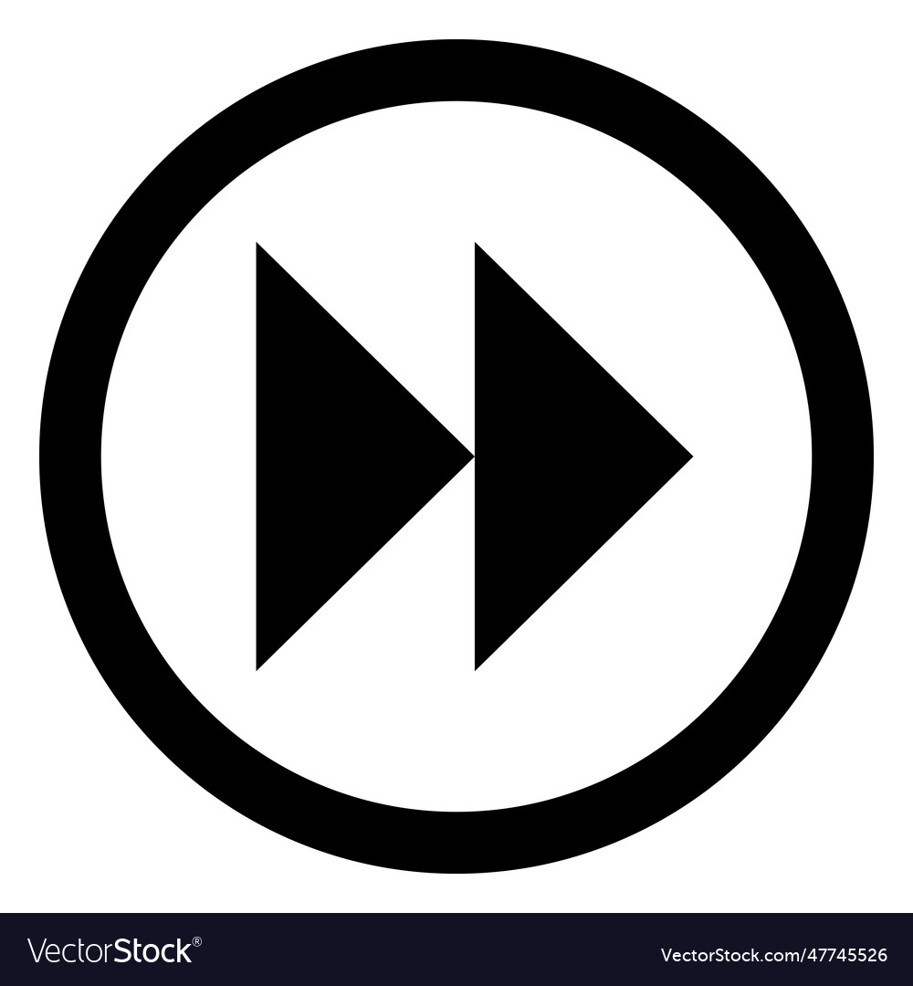 Fast forward button icon isolated on white vector image Fast forward button icon isolated on white