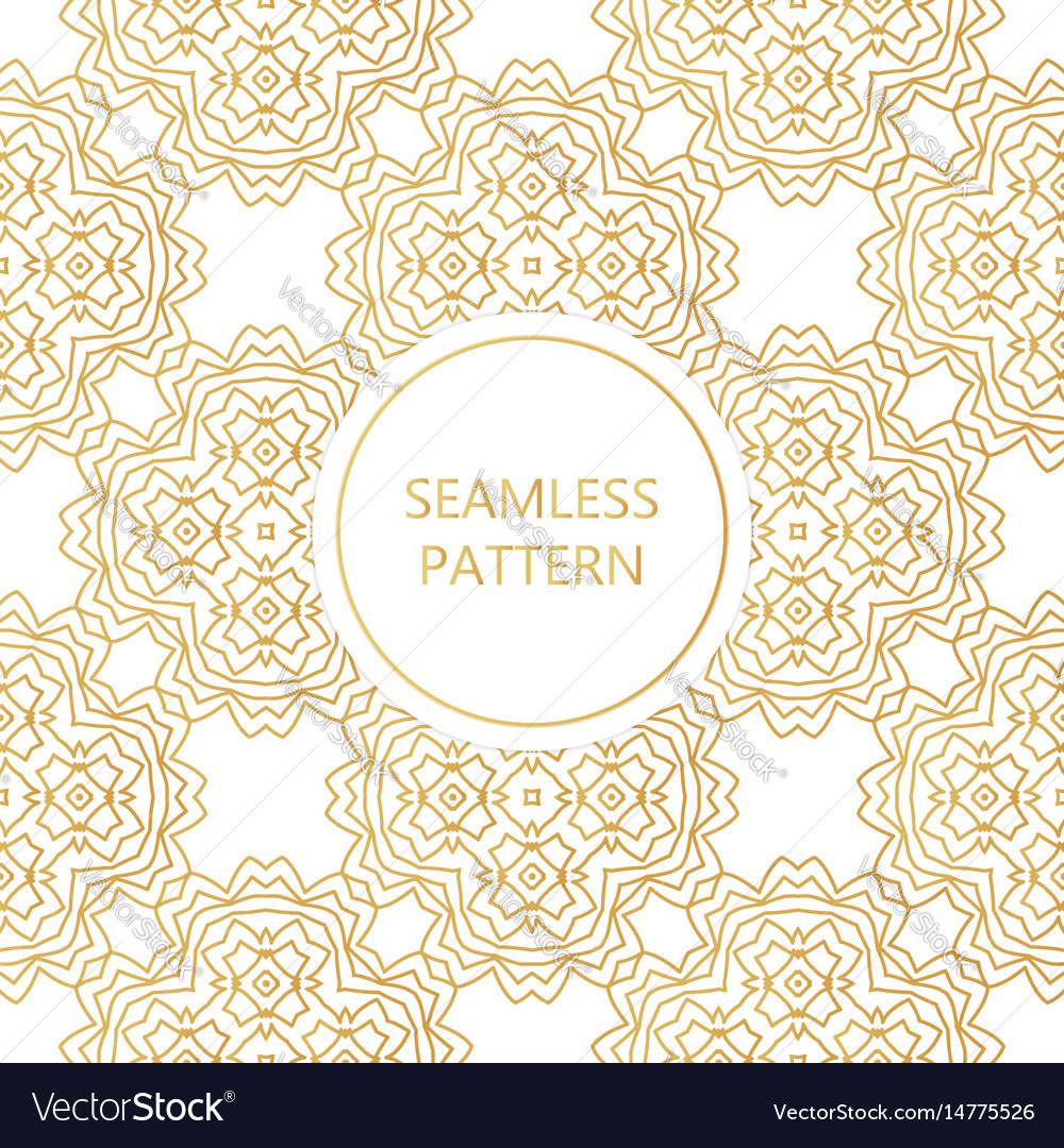 Golden seamless pattern on white background Vector Image