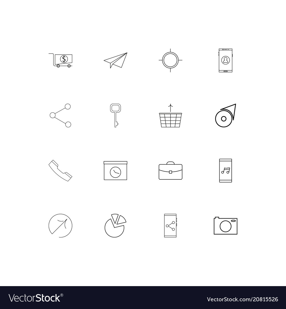 Internet of things linear thin icons set outlined