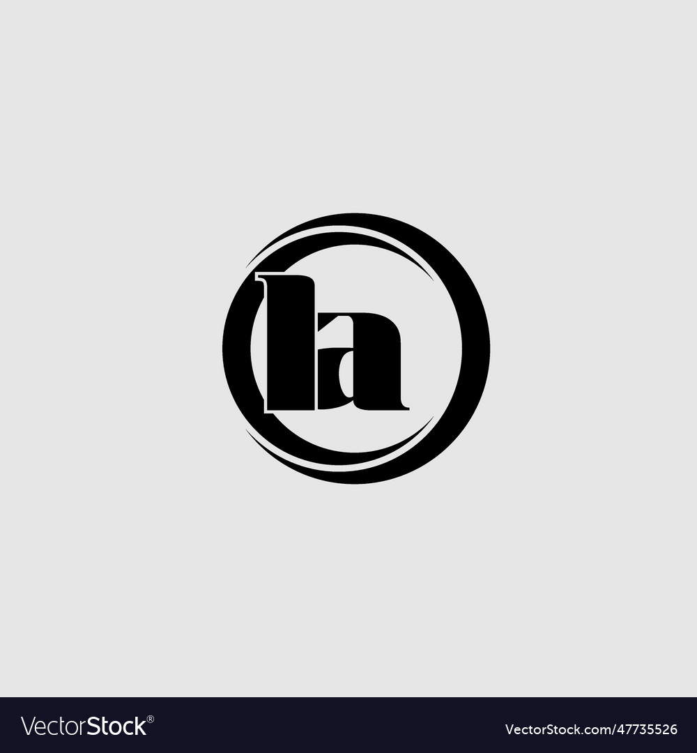 Letters la simple circle linked line logo Vector Image