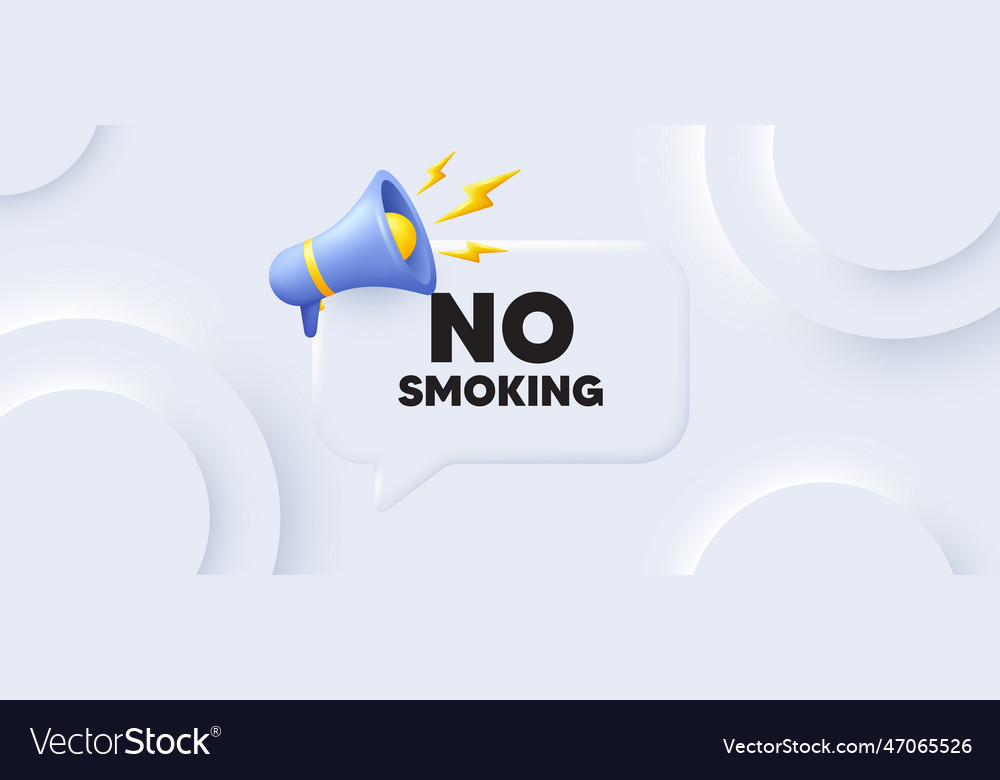 No smoking tag stop smoke sign neumorphic