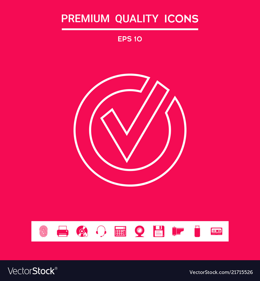 Rounded check mark line icon graphic elements