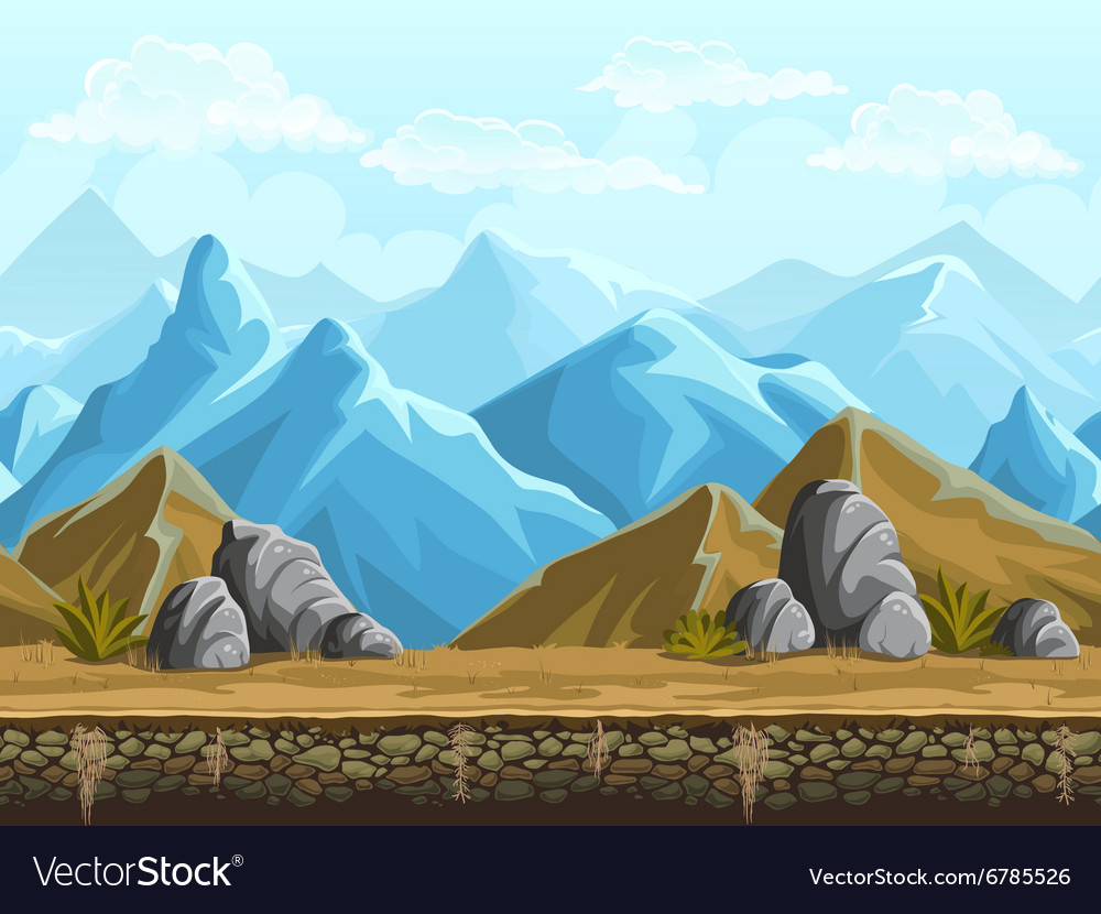 Download Seamless background of snowy mountains Royalty Free Vector