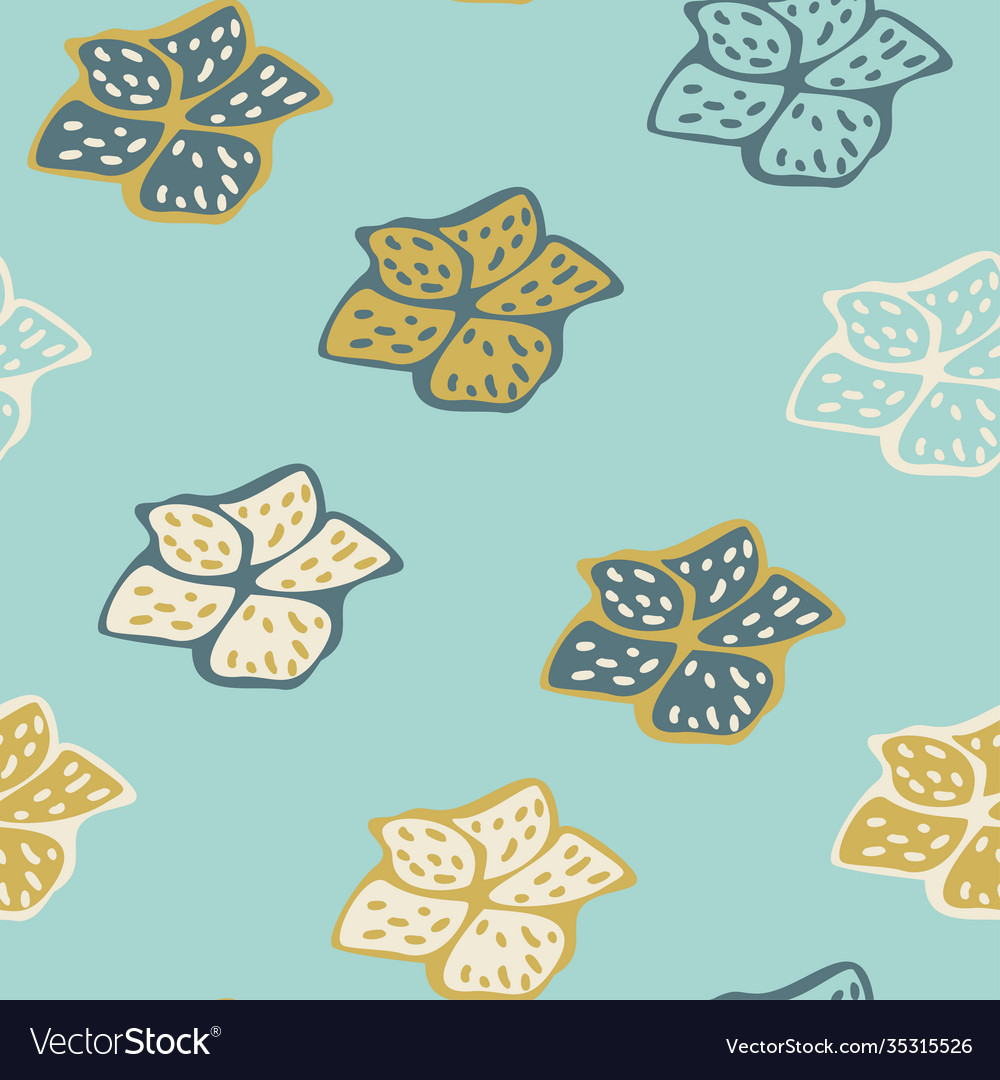 Seamless pattern with abstract flowers on a light