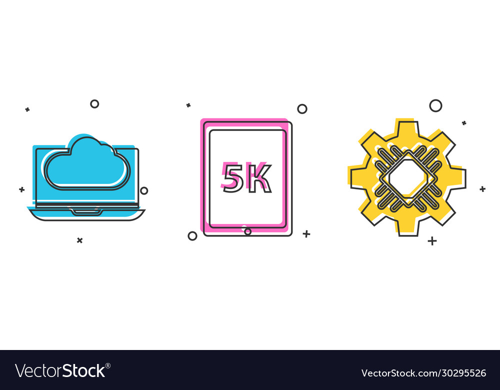 Set cloud technology data transfer and storage vector image Set cloud technology data transfer and storage