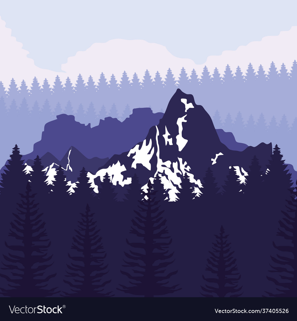 Snowy forest Royalty Free Vector Image - VectorStock