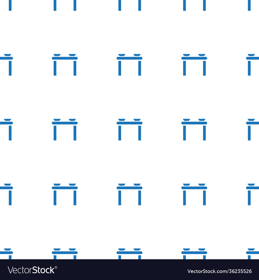Table with plates and pan icon pattern seamless