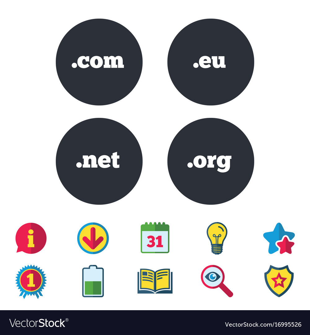 Top-level domains signs com eu net and org